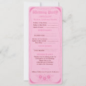 ピンクブライトとはっきりした結婚式 プログラム (裏面)