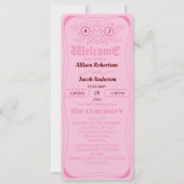 ピンクブライトとはっきりした結婚式 プログラム (正面)