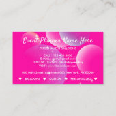 ピンクブライトイベントパーティープランナーデコールバルーン コーリングカード (裏面)
