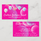 ピンクブライトイベントパーティープランナーデコールバルーン コーリングカード (正面/裏面)