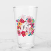 ピンクブライトワイルドフラワーブライダルシャワー タンブラーグラス (裏面)