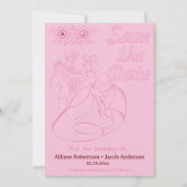 ピンクブライト&ウェディングはっきりした日付を保存 セーブザデート (正面)