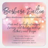 ピンクブライト《写真》ぼけ味 スクエアシール (正面)