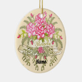 ピンクブライドのカスタムウェディングオーナメント セラミックオーナメント (右)