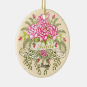 ピンクブライドのカスタムウェディングオーナメント セラミックオーナメント (右)