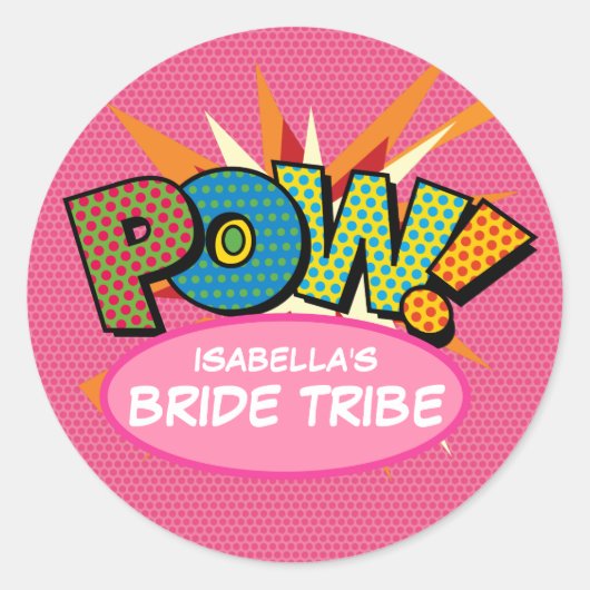 ピンクブライド族おもしろいモダン漫画本 ラウンドシール (正面)