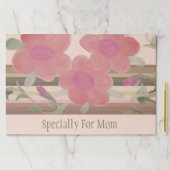 ピンクブラウンおよびグリーンフローラ紙ランチョンマット ペーパーパッド (インサイチュ)