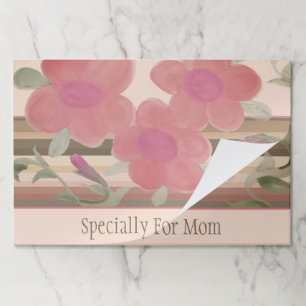 ピンクブラウンおよびグリーンフローラ紙ランチョンマット ペーパーパッド