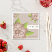 ピンクブラウンとライムグリーン スタンダードカクテルナプキン (インサイチュ)