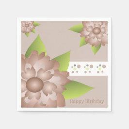 ピンクブラウンとライムグリーン スタンダードカクテルナプキン