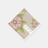 ピンクブラウンとライムグリーン スタンダードカクテルナプキン (角)