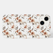 ピンクブラウンの水彩野の花 Case-Mate iPhoneケース (裏面 (横))