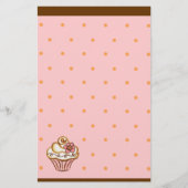 ピンクブラウンカップケーキベーカリー文房具 便箋 (正面)