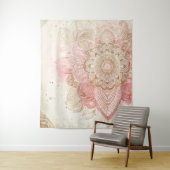 ピンクブラウンクリームマンダラボヘミアンボホファッション タペストリー (インサイチュ)
