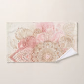 ピンクブラウンクリームマンダラボヘミアンボホファッション バスタオルセット (ハンドタオル)