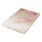 ピンクブラウンクリームマンダラボヘミアンボホファッション バスマット (アングル)