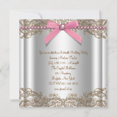 ピンクブラウンスウィート16誕生日パーティー 招待状 (裏面)