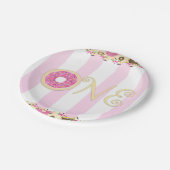 ピンクブラウンスプリングルドーナツONE 1歳の誕生日パーティー ペーパープレート (アングル)