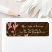 ピンクブラウンスワール差出人住所ラベル ラベル (インサイチュ)