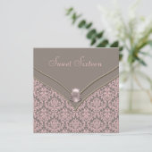 ピンクブラウンダマスクスウィート16パーティー 招待状 (スタンド正面)