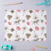 ピンクブラウントロピカルゼブラフローラヤシの木 薄葉紙 (クラフト)