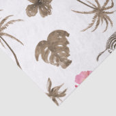 ピンクブラウントロピカルゼブラフローラヤシの木 薄葉紙 (詳細)