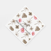 ピンクブラウントロピカルゼブラフローラヤシ スタンダードランチョンナプキン (角)