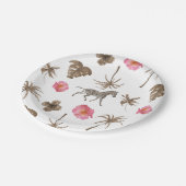 ピンクブラウントロピカルゼブラフローラヤシ ペーパープレート (アングル)