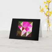 ピンクブラウントーンキルトスクウェアのノートカード カード (黄色い花)