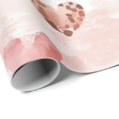 ピンクブラウンヒョウ印刷ハート誕生日 ラッピングペーパー (ロールコーナー)