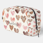 ピンクブラウンヒョウ印刷ハート ドップキット (右コーナー)