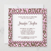 ピンクブラウンヒョウ甘い16パーティー 招待状 (裏面)