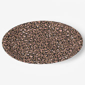 ピンクブラウンヒョウ ペーパープレート (アングル)