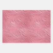 ピンクブラウンフェイクレザー女性のカーボーイフローラ ラッピングペーパーシート (正面3)