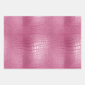 ピンクブラウンフェイクレザー女性のカーボーイフローラ ラッピングペーパーシート (正面2)