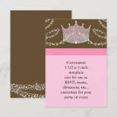 ピンクブラウンベビーガールプリンセスベビーシャワーRSVP 出欠カード (正面/裏面)