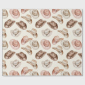 ピンクブラウン女性のカーボーイ南西ハッツ誕生日 ラッピングペーパー (フラット)