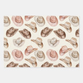 ピンクブラウン女性のカーボーイ南西ハットブーツ誕生日 ラッピングペーパーシート (正面)