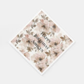 ピンクブラウン女性のカーボーイ南西フローラ誕生日 スタンダードランチョンナプキン (角)