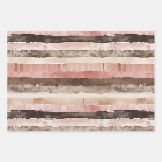 ピンクブラウン女性のカーボーイ南西フローラ誕生日 ラッピングペーパーシート (正面3)