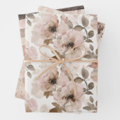 ピンクブラウン女性のカーボーイ南西フローラ誕生日 ラッピングペーパーシート (インサイチュ)