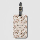 ピンクブラウン女性のカーボーイ南西フローラ ラゲッジタグ (正面縦)