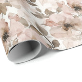 ピンクブラウン女性のカーボーイ南西フローラ ラッピングペーパー (ロールコーナー)