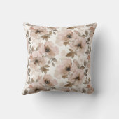 ピンクブラウン女性のカーボーイ南西ブーツフローラ クッション (裏面)