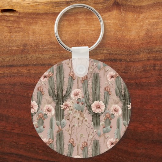 ピンクブラウン女性のカーボーイ南西部の部族 キーホルダー (裏面)