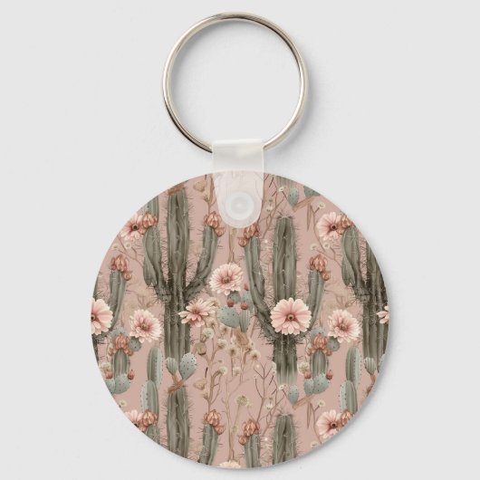 ピンクブラウン女性のカーボーイ南西部の部族 キーホルダー (裏面)