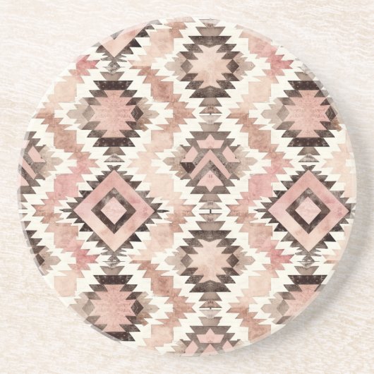 ピンクブラウン女性のカーボーイ南西部の部族 コースター