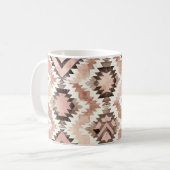 ピンクブラウン女性のカーボーイ南西部の部族 コーヒーマグカップ (正面左)