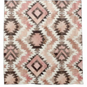 ピンクブラウン女性のカーボーイ南西部の部族 シャワーカーテン (正面)