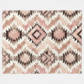 ピンクブラウン女性のカーボーイ南西部の部族 フリースブランケット (正面(横))